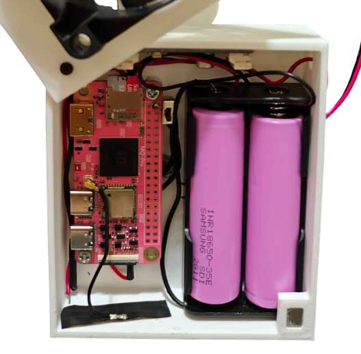 Close up view inside the mini server enclosure